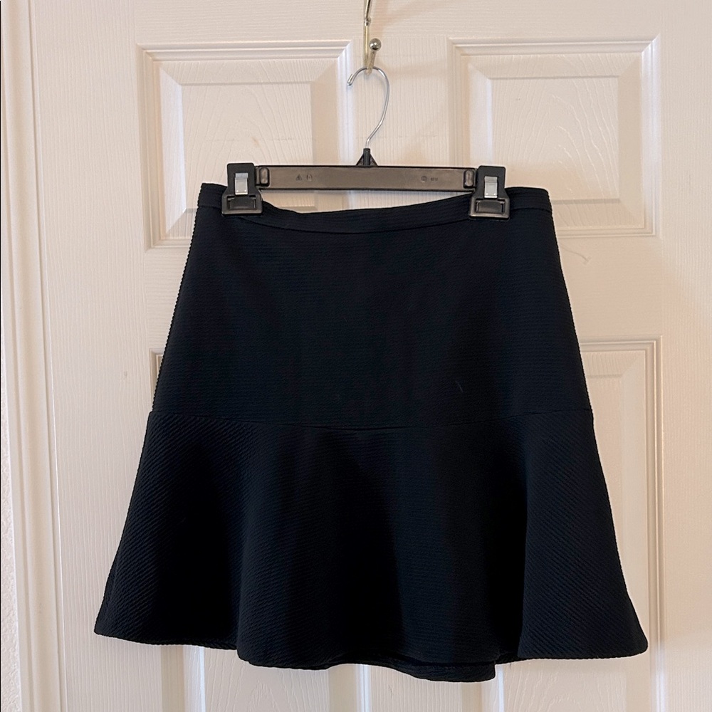 Calvin Klein Black Textured Midi Flare Peplum Mermaid Skirt